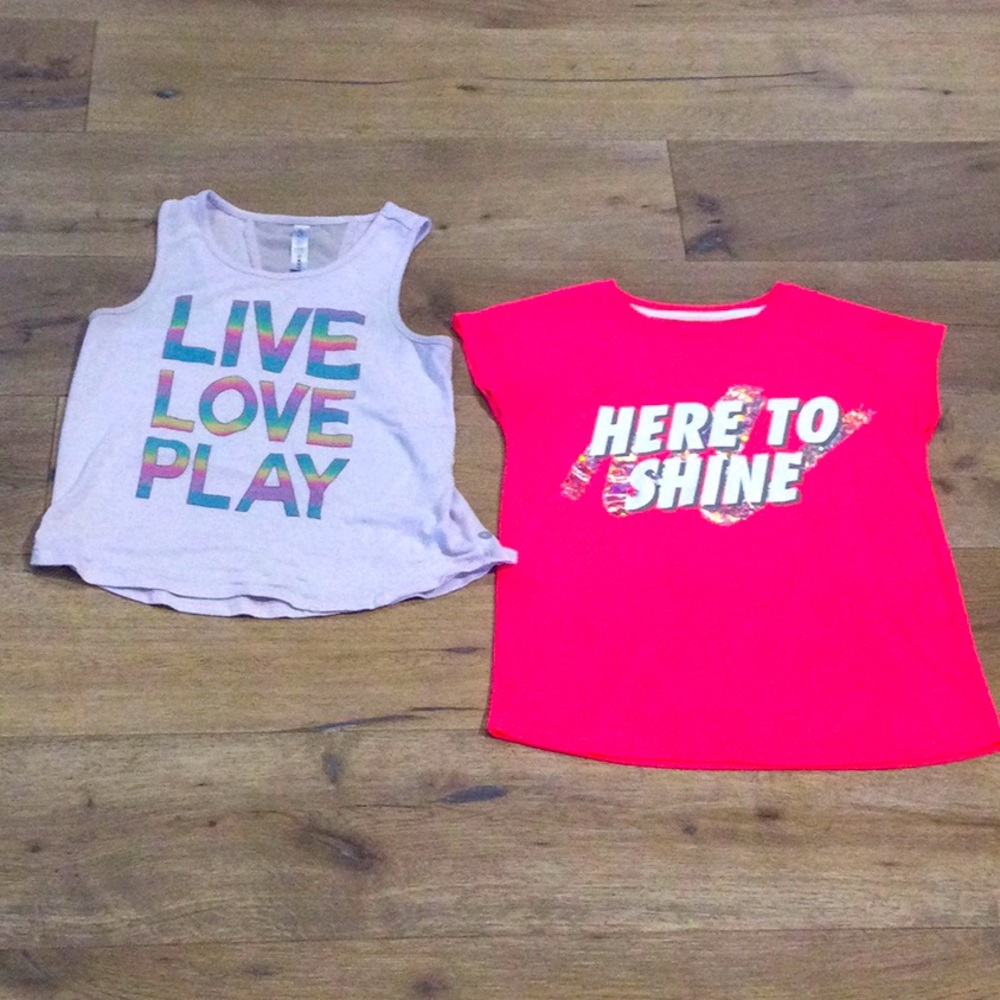 Two girls sports tops